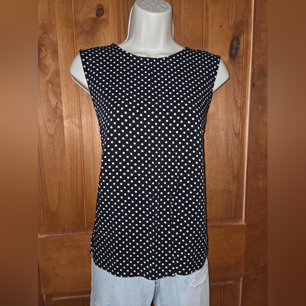 POPSUGAR Black and White Polka Dot Blouse